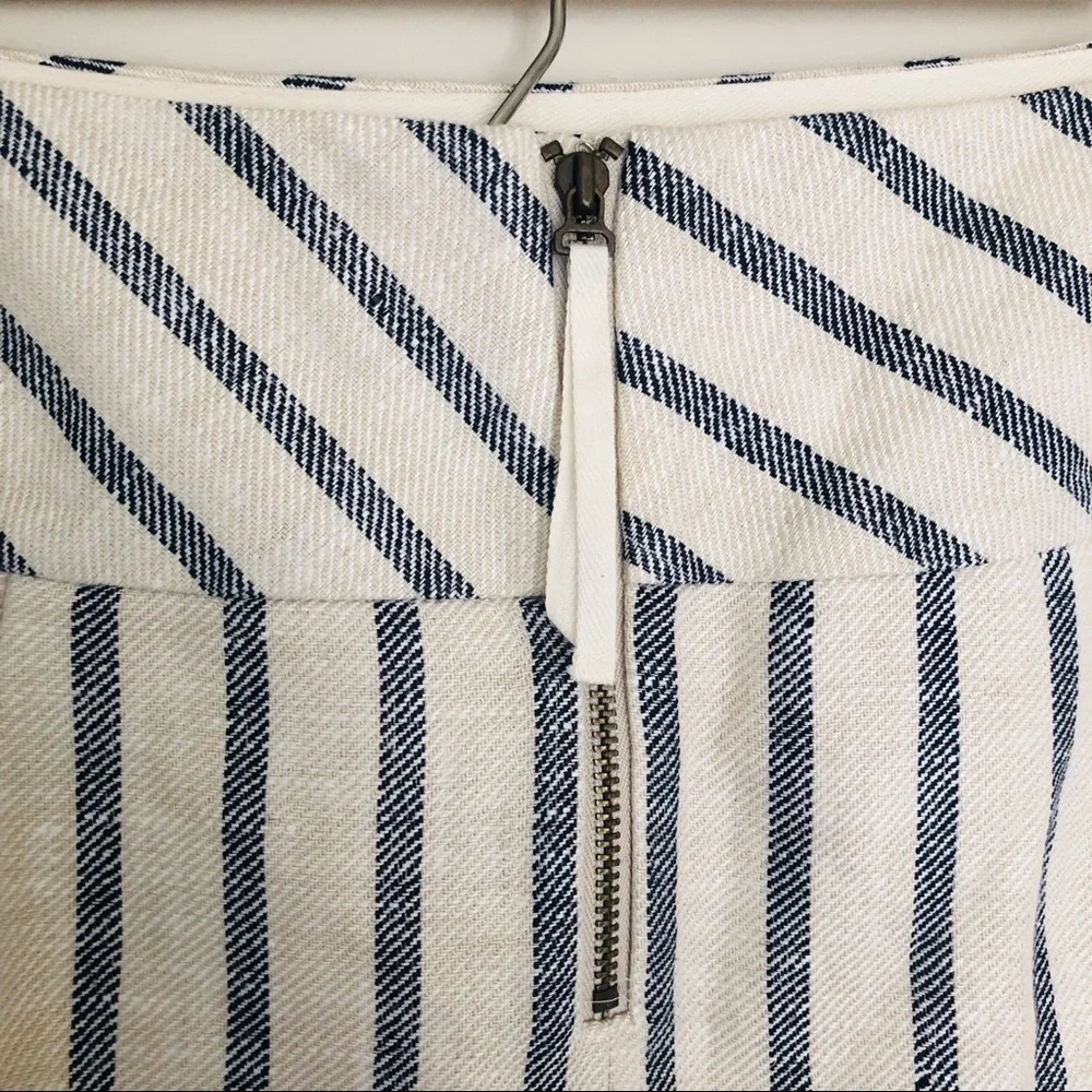 NWT J. Crew Split Striped Asymmetrical Skirt White & Blue - Picture 6 of 7